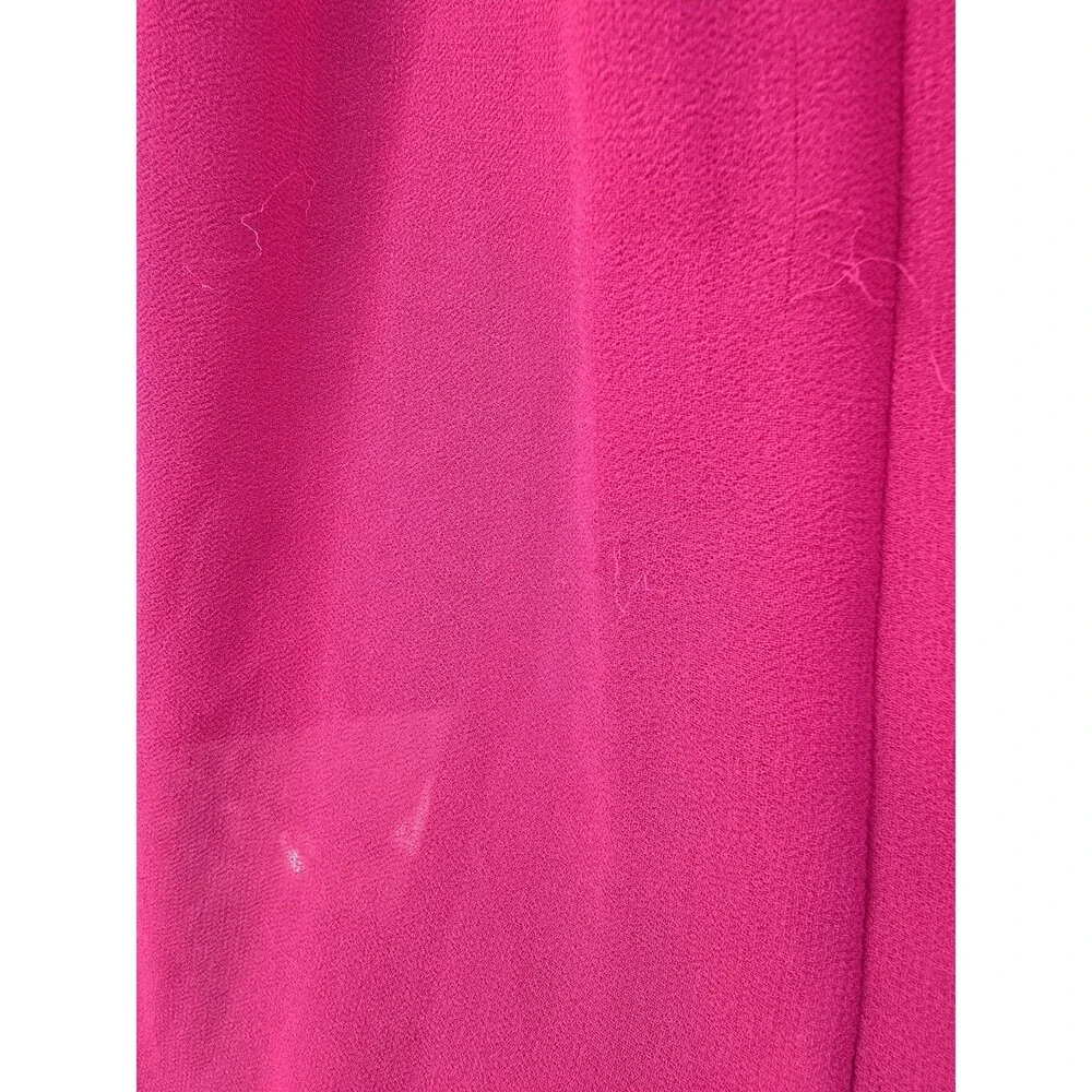 Self-Portrait Fuchsia Pink Chiffon Ruffle Lace Midi Dress Long Sleeve US 8 UK 12